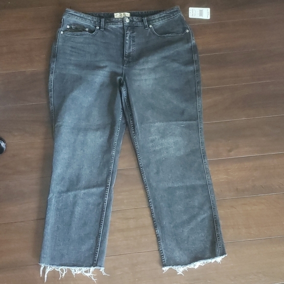 NEW! WE THE FREE High-Rise Vintage Straight Crop Denim Jeans Smokey Quartz 35. - Picture 4 of 9